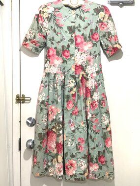 VINTAGE COTTON FLORAL MAXI DRESSES SIZE S
